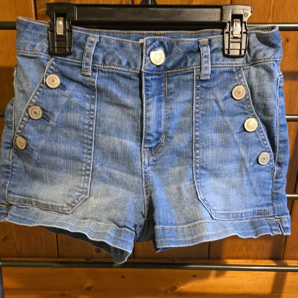Light Blue Jean Shorts with Button Accents /Sailor